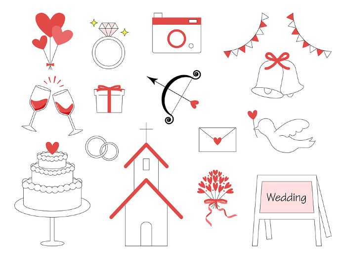 Image Icon Set for Wedding and Reception