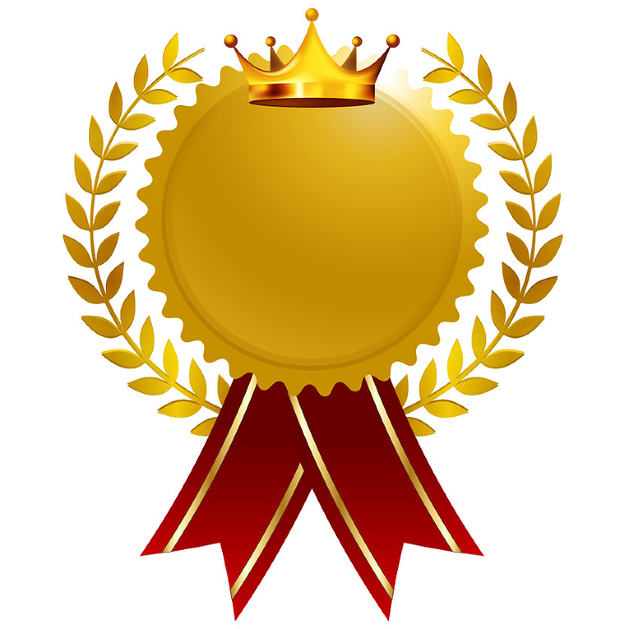 Crown Medal Ribbon Gold Icon