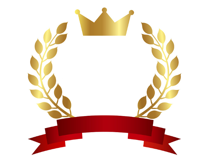 Crown Laurel Ribbon Gold Icon