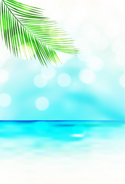 Sea Hot Summer Greeting Palm Background