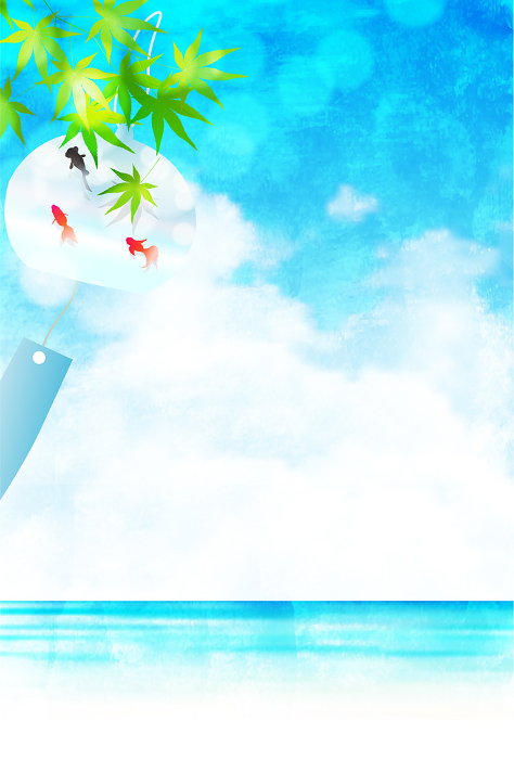 Sea Hot Summer Greeting Wind Chime Background