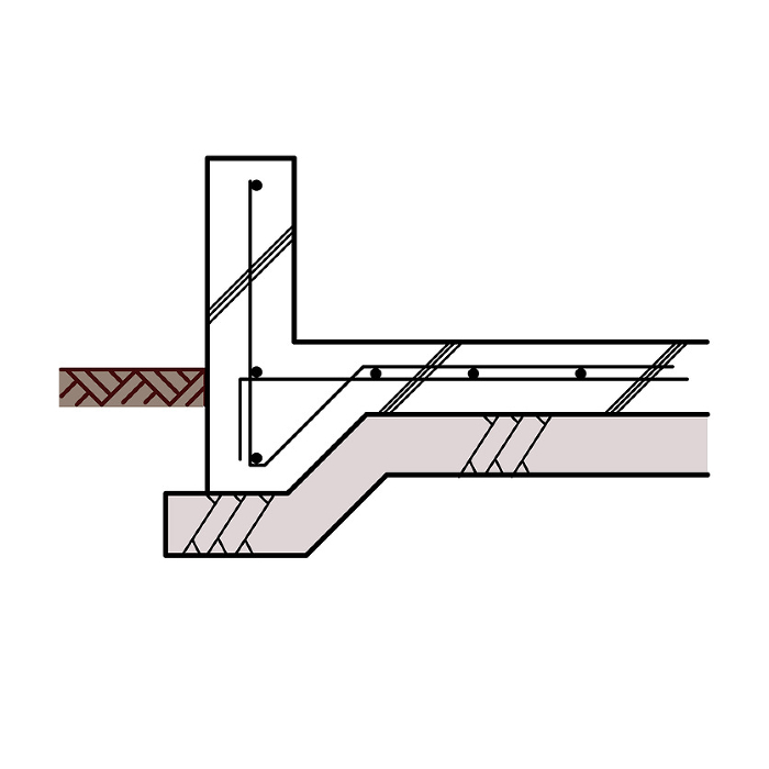 Illustration of a cross-sectional view of a house foundation