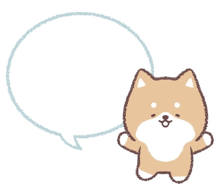 A happy Shiba Inu and a balloon line drawing