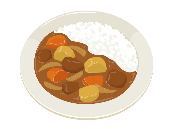 Vector illustration of curry rice