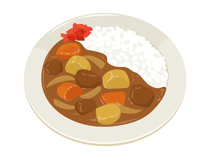 Vector illustration of curry rice