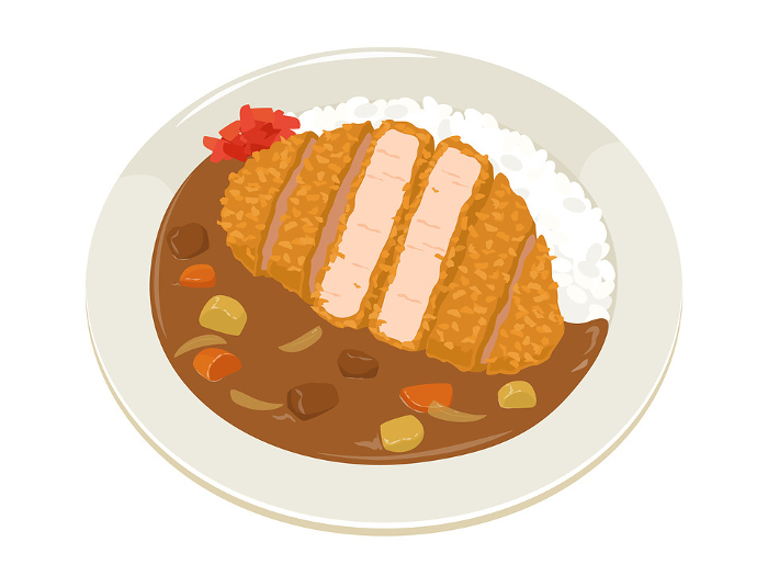 Vector illustration of curry cutlet
