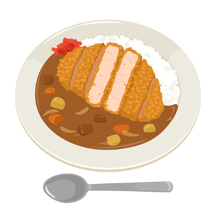 Vector illustration of curry cutlet