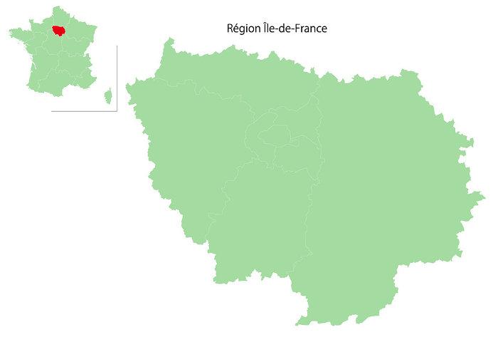 France Map Green Region Icons