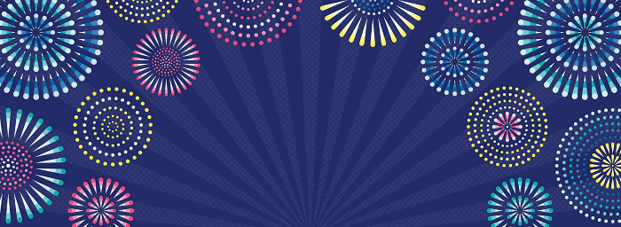 Background of fireworks and concentrated lines (horizontal for banner)