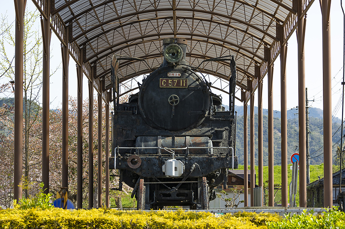 Steam locomotive at Toyooka Central Park Plaza, Hyogo, Japan