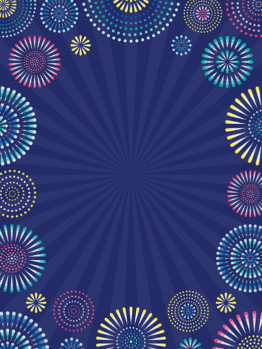 Background with fireworks and concentrated lines (portrait orientation)
