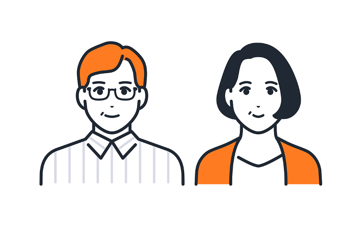 Simple vector icon illustration of middle couple