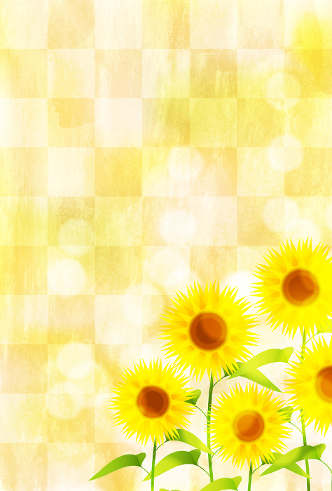 Sunflower Hot Summer Greeting Card Washi Background