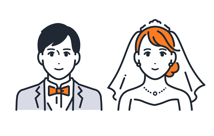 Simple vector wedding icon illustration