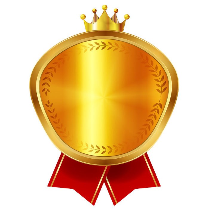 Crown Emblem Gold Ribbon Icon