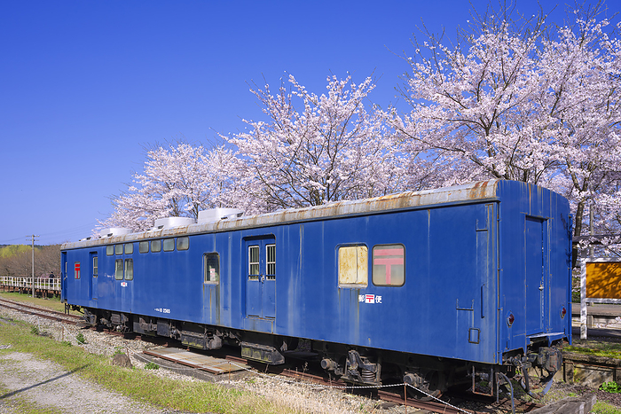 Noto Nakajima Station, Noto Railway Nanao City, Ishikawa Prefecture After restoration from the 2024 Noto Peninsula Earthquake Oyu Type 10 railroad mail car in static preservation 