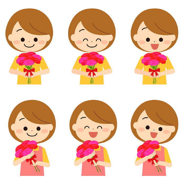Set of women who would love to receive a bouquet of flowers for Mother's Day.
