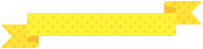 Illustration of simple ribbon with dot pattern single 6 (yellow)