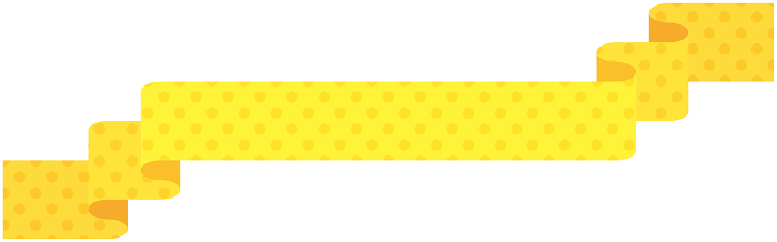 Illustration of simple ribbon with dot pattern single 7 (yellow)