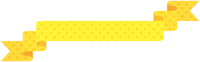Illustration of simple ribbon with dot pattern single 8 (yellow)