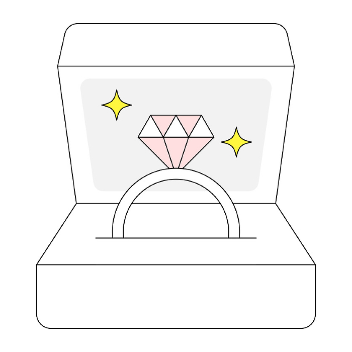 Clip art of ring in a case
