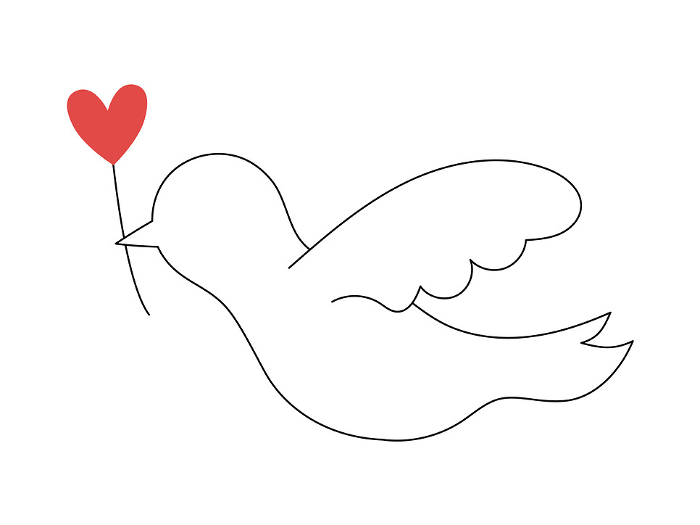 Clip art of white bird that brings happiness