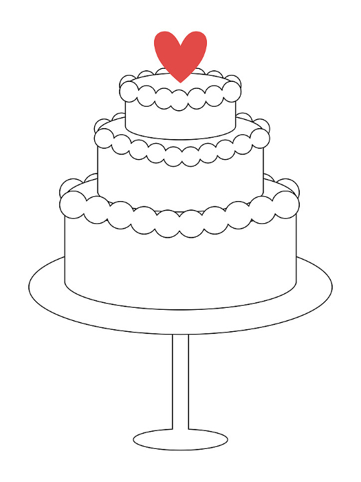 Clip art of wedding cake on stand