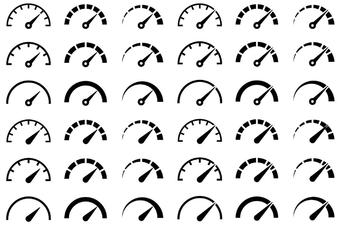 Vector illustration set of meter icons of various shapes