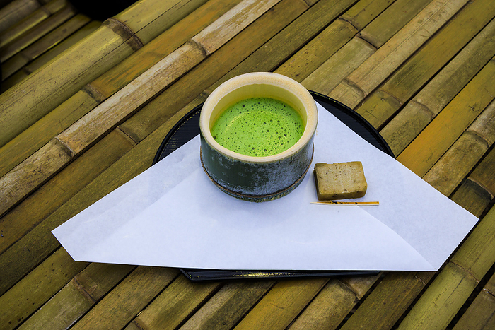 Wakatake no Mori, Utsunomiya City, Tochigi Prefecture, Japan A cup of green tea
