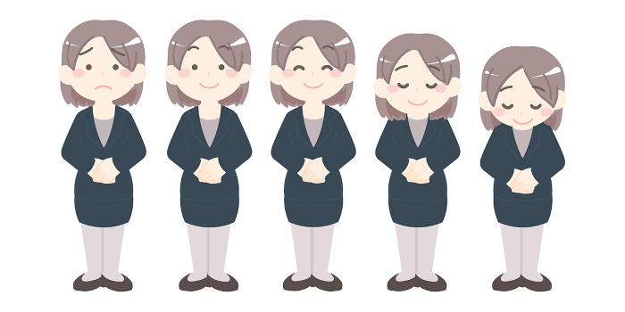 Illustration set of woman in suit Full figure