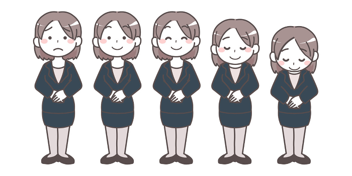 Illustration set of woman in suit Full figure