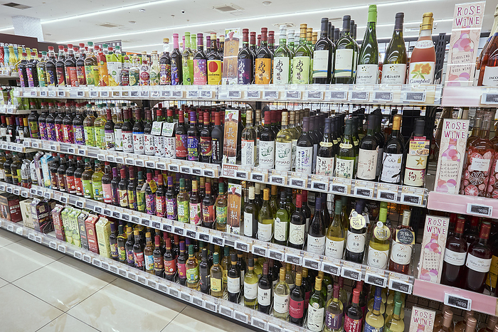 Photo taken in 2024 Supermarket job   wine display shelves March 2024 Chofu shi, Tokyo Whinageya Chofu Sengawa