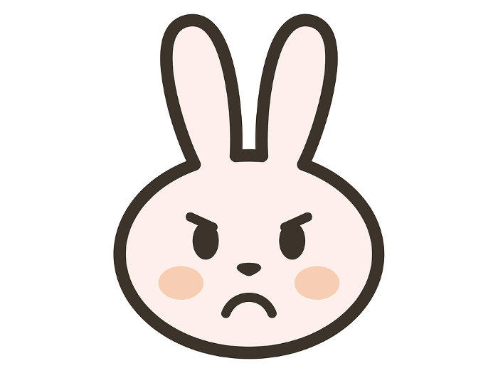 Clip art of angry rabbit face