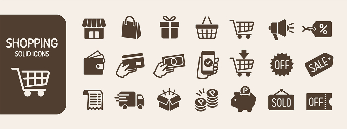 Shopping Solid Icon Set