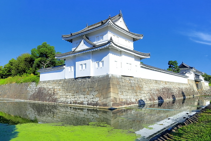 Southeast corner turret of Nijo Castle in autumn, Kyoto, Japan