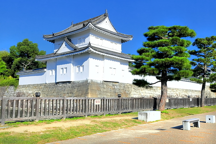 Southeast corner turret of Nijo Castle in autumn, Kyoto, Japan