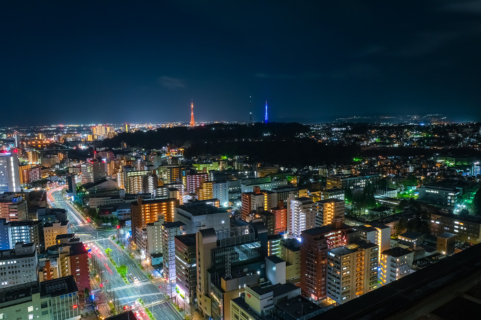 Night View from SS30 Observation Lobby, Sendai City, Miyagi Prefecture