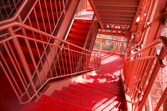 Outer stairs of Tokyo Tower, Minato-ku, Tokyo