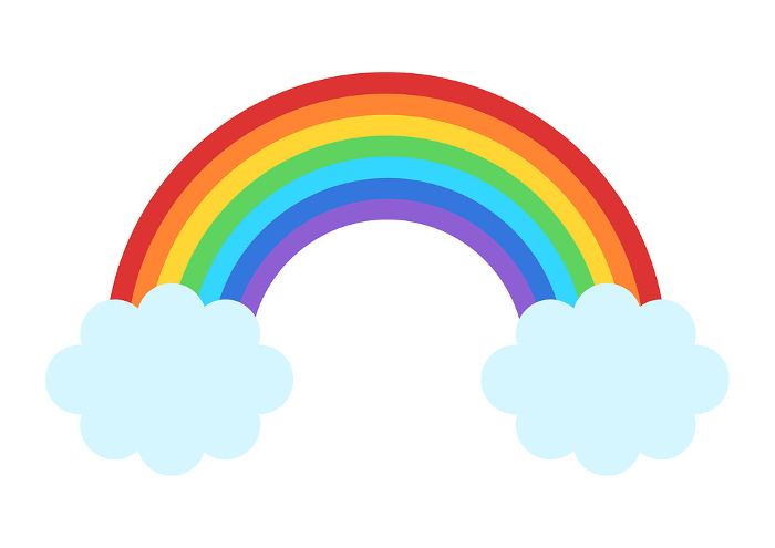 Rainbow and cloud icon illustration