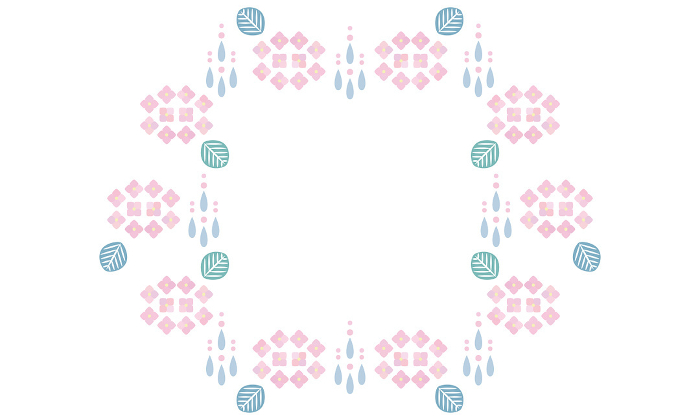 Pink hydrangea and rain circle frame 2