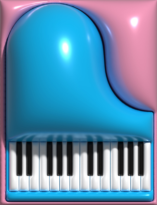 Piano key on pink background, 3D rendering illustration Piano key on pink background, 3D rendering illustration