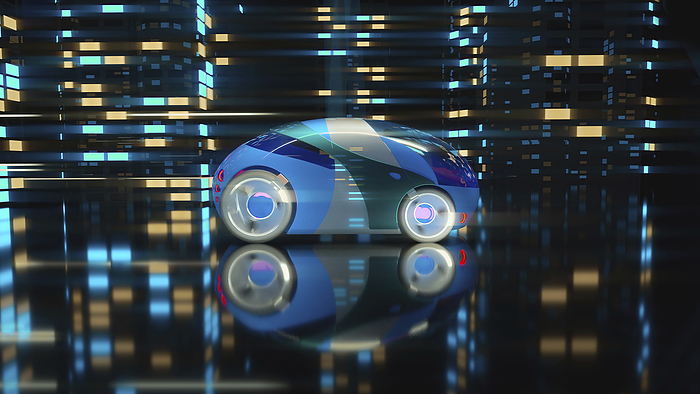 Futuristic car, conceptual illustration Futuristic car, illustration., by JULIEN TROMEUR SCIENCE PHOTO LIBRARY