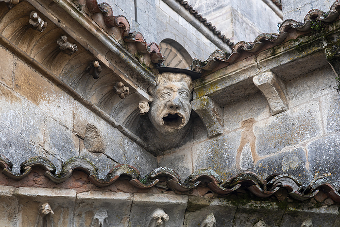 Gargoyle, Abbey of Santa Maria la Real de Las Huelgas Gargoyle on the Abbey of Santa Maria la Real de Las Huelgas, Burgos, Castile and Leon, Spain. This abbey was founded in 1187 by Alfonso VIII and his wife Eleonor of England. It is still used by nuns of the Cistercian congregation of San Bernardo., by MARCO ANSALONI   SCIENCE PHOTO LIBRARY