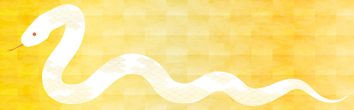 Japanese traditional background with snake and gold, New Year's greeting card material for the year of the snake 2025
