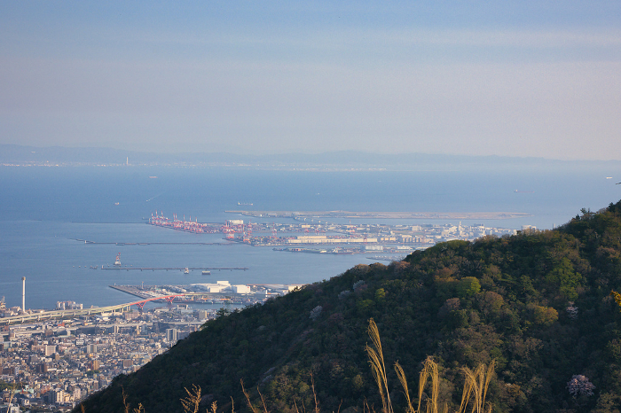 Urban view of buildings from the observatory on Mt. Rokko