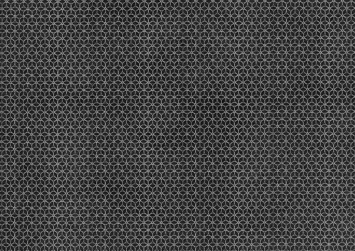 Japanese pattern of white interlocking rings and black Japanese background