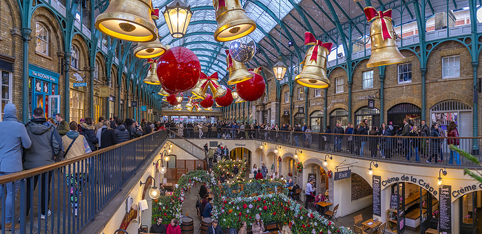 View of Christmas decorations in the Apple Market, Covent Garden, London, England, United Kingdom, Europe View of Christmas decorations in the Apple Market, Covent Garden, London, England, United Kingdom, Europe, by Frank Fell