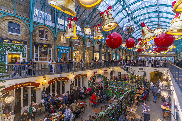 View of Christmas decorations in the Apple Market, Covent Garden, London, England, United Kingdom, Europe View of Christmas decorations in the Apple Market, Covent Garden, London, England, United Kingdom, Europe, by Frank Fell