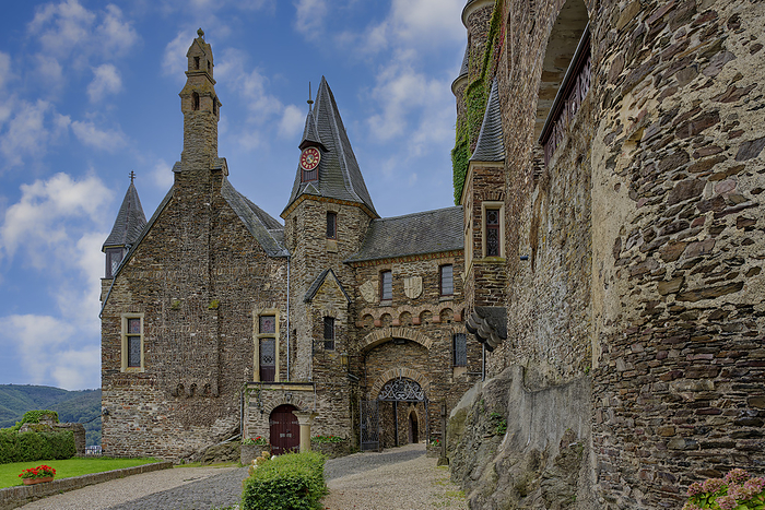 Former Imperial Castle, Entrance, Cochem, Rhineland Palatinate, Germany Entrance, Former Imperial Castle, Cochem, Rhineland Palatinate, Germany, Europe, by G M Therin Weise