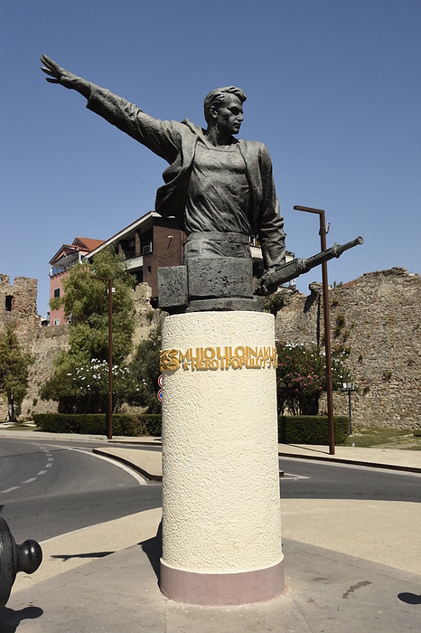 The monument of Mujo Ulqinaku, Durres, Albania, Europe The monument of Mujo Ulqinaku, Durres, Albania, Europe, by Michael Szafarczyk